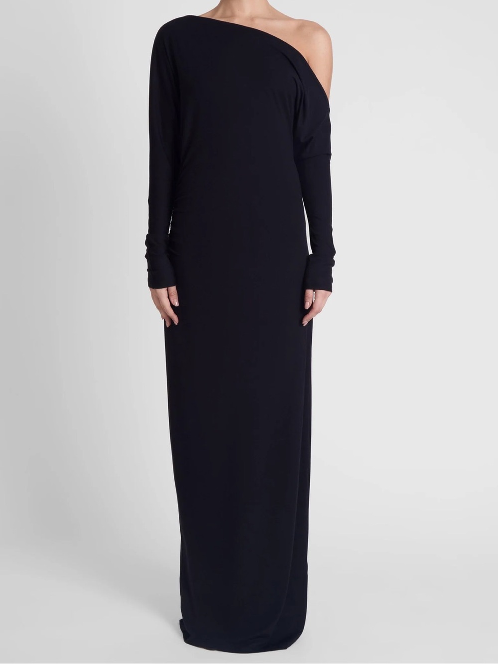 NWT LEAU Sola Slouchy Jersey Maxi Dress - Black